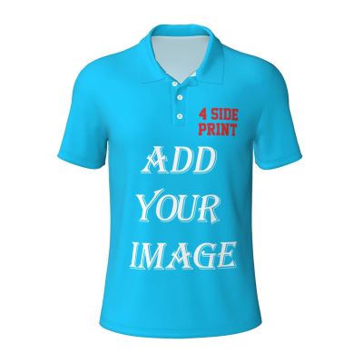 NineFit Basics Custom Shirt Polo for Boyfriend Personalized Polo Shirts with Logo Text Photo Design Your own Deep Sky Blue XX-Large