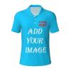 NineFit Basics Custom Shirt Polo for Boyfriend Personalized Polo Shirts with Logo Text Photo Design Your own Deep Sky Blue XX-Large view 1