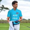 NineFit Basics Custom Shirt Polo for Boyfriend Personalized Polo Shirts with Logo Text Photo Design Your own Deep Sky Blue XX-Large view 3
