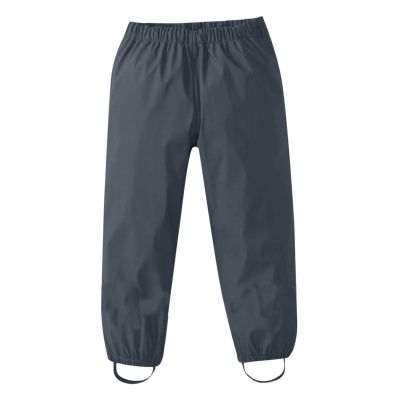 NineFit Basics Kids Girls Boys Solid Rain Pants Toddler Windproof Mud Trousers with Elastic Cuffs Outdoor (Black, 1-2 Years)