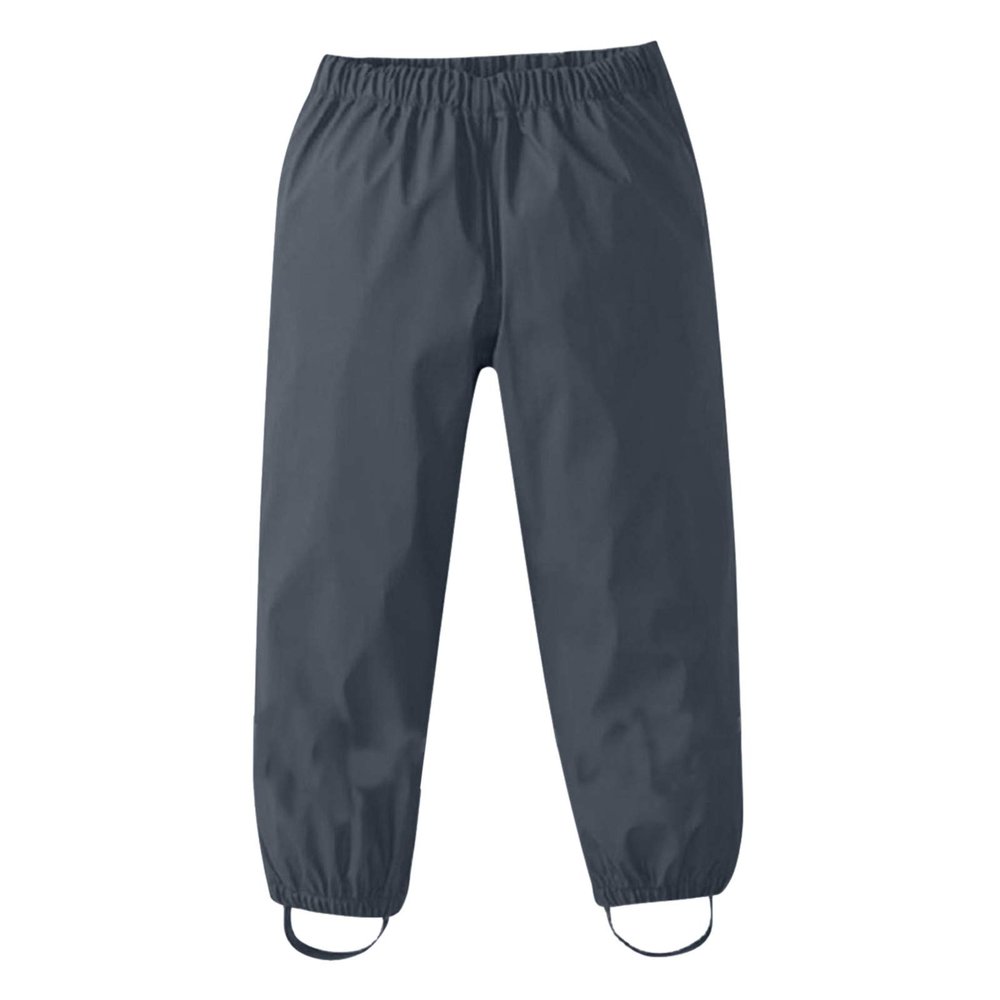 NineFit Basics Kids Girls Boys Solid Rain Pants Toddler Windproof Mud Trousers with Elastic Cuffs Outdoor (Black, 1-2 Years)