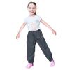 NineFit Basics Kids Girls Boys Solid Rain Pants Toddler Windproof Mud Trousers with Elastic Cuffs Outdoor (Black, 1-2 Years) view 3