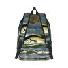 WURTON Bass Fishing Wave Print Unisex Canvas Bag Canvas Shoulder Pouch Pack Lightweight Backpack For Woman Lady view 3
