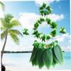 LIFKOME Grass Skirt Hawaiian Costume Set Luau Attire with Necklace Bracelets Headband for Kids view 2