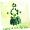 LIFKOME Grass Skirt Hawaiian Costume Set Luau Attire with Necklace Bracelets Headband for Kids view 4