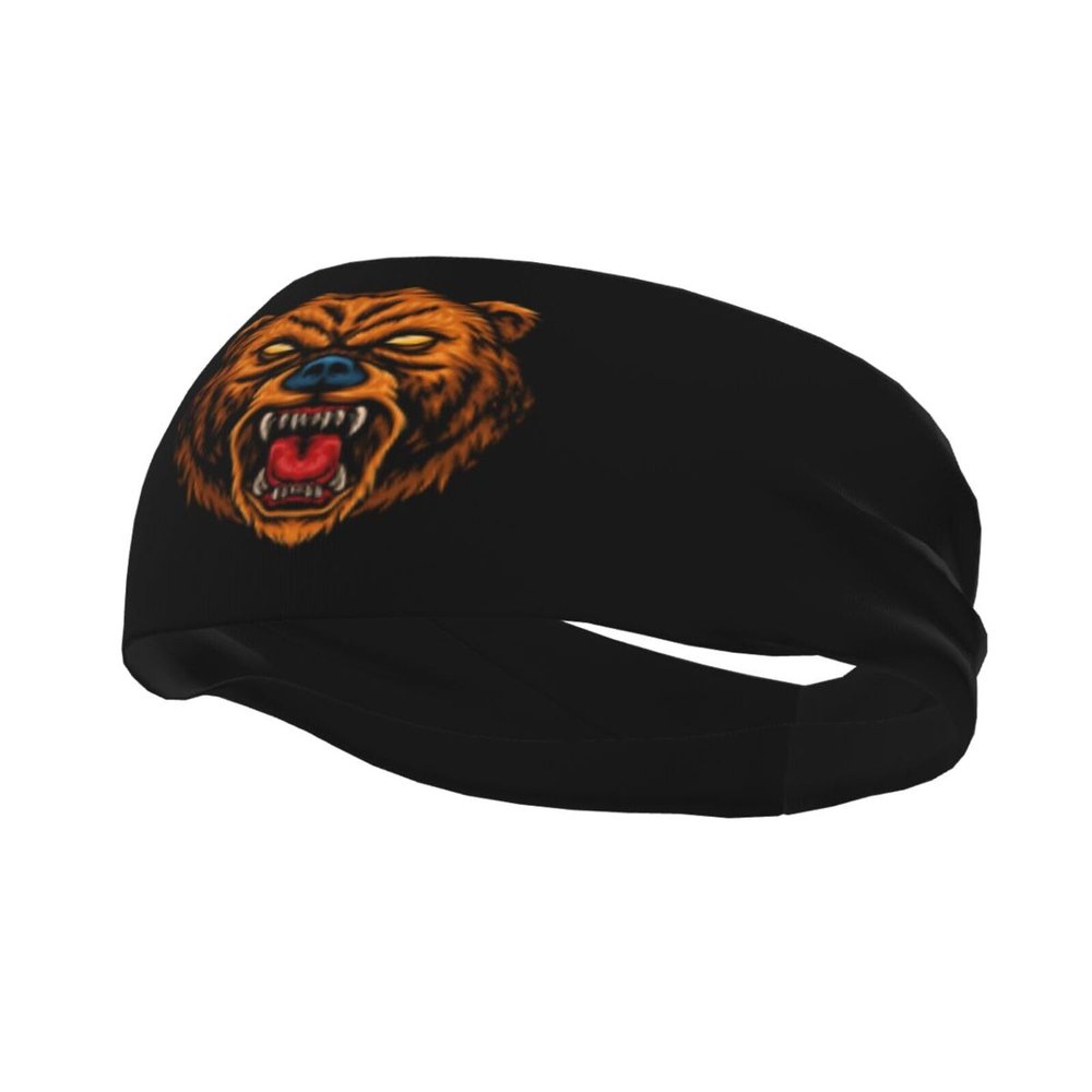 Angry Bear Headbands for Women Men Sports Headband Outdoor Interior Breathable Sports Wicking Hair Ties Leisure Hair Bands