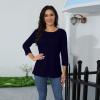 3/4 Length Sleeve Womens Tops Solid Summer Casual Crewneck T Shirts Dressy Fashion Three Quarter Length Sleeve Spring Blouses Ethnic Long Tunic Tops with Leggings Women's 3/4 Sleeve Tops 2025 view 3