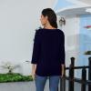 3/4 Length Sleeve Womens Tops Solid Summer Casual Crewneck T Shirts Dressy Fashion Three Quarter Length Sleeve Spring Blouses Ethnic Long Tunic Tops with Leggings Women's 3/4 Sleeve Tops 2025 view 4