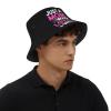 Just A Mom Who Loves Weed Bucket Hat for Women Men Bucket Hats Summer Sun Hats Beach Travel Fishing Golf Cap Black view 3