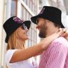 Just A Mom Who Loves Weed Bucket Hat for Women Men Bucket Hats Summer Sun Hats Beach Travel Fishing Golf Cap Black view 4