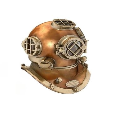 NineFit Basics Vintage Mark V Copper Brass Diving Divers Helmet: Authentic Antique SEA Nautical Collectible for Admirers of Maritime History and Exploration, Brass Natural Shiny