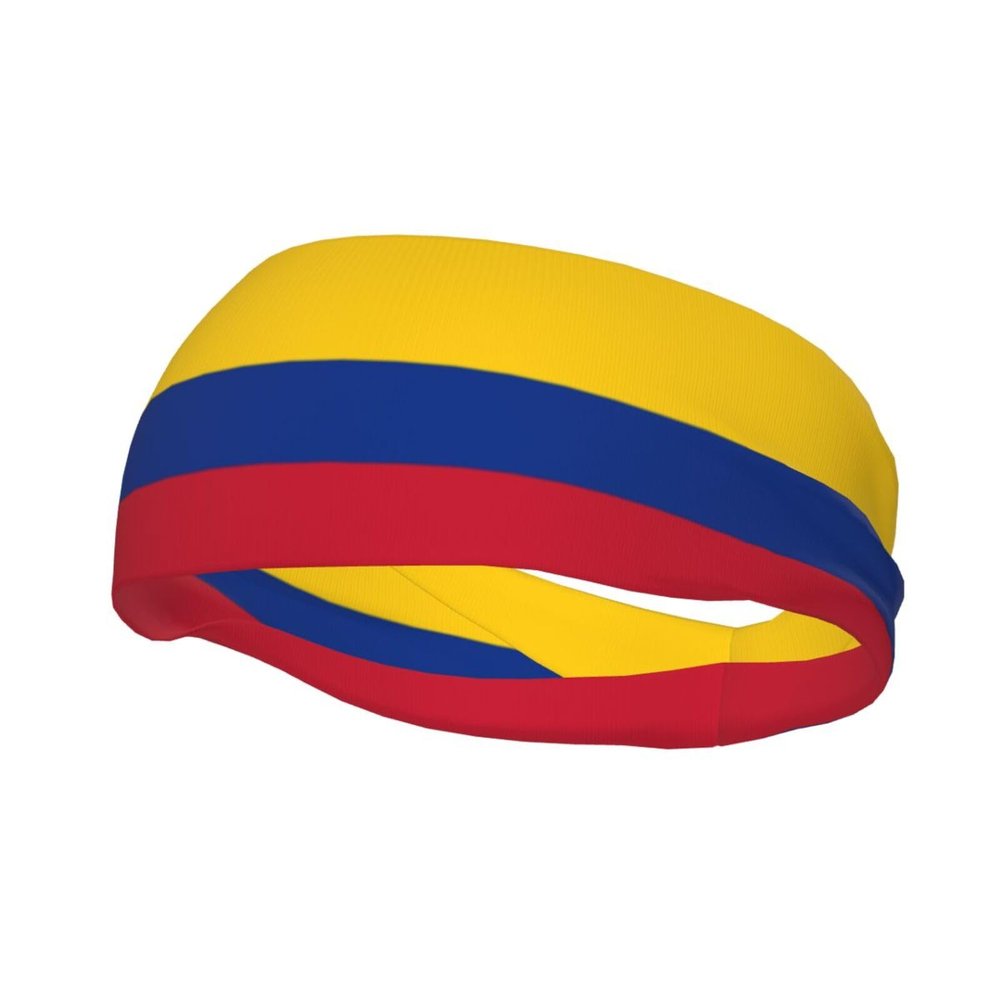 Flag of Colombia Headbands for Women Men Sports Headband Outdoor Interior Breathable Sports Wicking Hair Ties Leisure Hair Bands