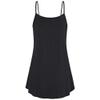 Angxiwan Sundresses for Women 2024 Casual Button Down Short Summer Dresses Loose Solid Spaghetti Strap Ruched Flowy Sun Dress Black view 4