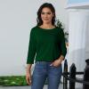 3/4 Length Sleeve Womens Tops Casual Crewneck Plain Dressy Shirts Summer Trendy Loose Three Quarter Sleeve Tunic Tops with Leggings Boho Cotton Cute Spring Blouses Women's 3/4 Sleeve Tops 2025 view 2