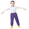 Kids Girls Boys Solid Rain Pants Toddler Windproof Mud Trousers with Elastic Cuffs Outdoor (Purple, 1-2 Years) view 3