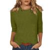 3/4 Sleeve Tops for Women Plain Crew Neck Tshirt Summer Dressy Casual Basic Cute Spring Tunic Tops to Wear with Leggings Three Quarter Length Sleeve Cute Blouses 3/4 Sleeve Shirts for Women 2025 view 1