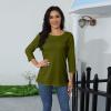 3/4 Sleeve Tops for Women Plain Crew Neck Tshirt Summer Dressy Casual Basic Cute Spring Tunic Tops to Wear with Leggings Three Quarter Length Sleeve Cute Blouses 3/4 Sleeve Shirts for Women 2025 view 2