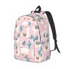 WURTON Llama Cactus Print Unisex Canvas Bag Canvas Shoulder Pouch Pack Lightweight Backpack For Woman Lady view 2