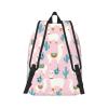 WURTON Llama Cactus Print Unisex Canvas Bag Canvas Shoulder Pouch Pack Lightweight Backpack For Woman Lady view 3