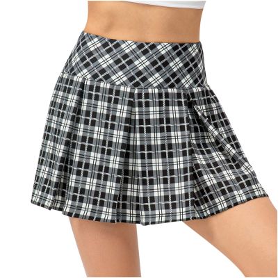 Womens Athletic Tennis Skirts Flowy Shorts for Teen Girl High Waisted Workout Running Hiking Golf Cute Plaid Mini Skirt