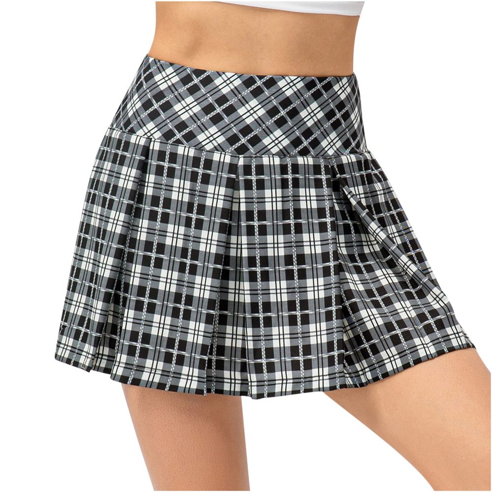 Womens Athletic Tennis Skirts Flowy Shorts for Teen Girl High Waisted Workout Running Hiking Golf Cute Plaid Mini Skirt