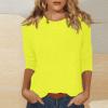 3/4 Sleeve Tops for Women Summer Crewneck Plain T Shirts Dressy Casual Fashion Three Quarter Length Sleeve Spring Blouses Ethnic Long Tunic Tops with Leggings 3/4 Sleeve T Shirts for Women 2025 view 2