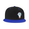 Cute Cat Flying with Balloons Snapback Hat Flat Bill Hat Baseball Cap for Men Women Flat Brim Hats Blue view 2
