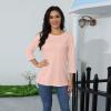 3/4 Length Sleeve Womens Tops Plain Crew Neck Tshirt Summer Dressy Casual Fashion Three Quarter Length Sleeve Spring Blouses Ethnic Long Tunic Tops with Leggings Women's 3/4 Sleeve Tops 2025 view 4