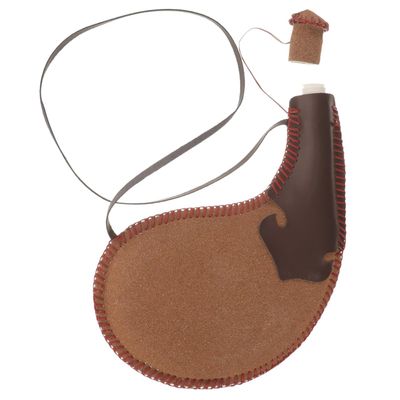 Alipis Ancient Leather Water Bag Bota Bag for Water and Wine Storage with Adjustable Strap Lightweight Foldable Portable Brown Leather Waterskin 12.2 X 7.67 X 0.98 Inches