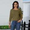 3/4 Length Sleeve Womens Tops Pocket Summer Casual Solid Crewneck T Shirts Dressy Trendy Loose Three Quarter Tunic Tops with Leggings Boho Cotton Cute Spring Blouses Women's 3/4 Sleeve Tops 2025 view 4