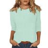 3/4 Sleeve Tops for Women Summer Loose Crewneck Plain T Shirts Casual Dressy Fashion Three Quarter Length Blouses Workout Tunic Tops with Leggings Spring Clothes 3/4 Sleeve Shirts for Women 2025 view 1