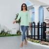 3/4 Sleeve Tops for Women Summer Loose Crewneck Plain T Shirts Casual Dressy Fashion Three Quarter Length Blouses Workout Tunic Tops with Leggings Spring Clothes 3/4 Sleeve Shirts for Women 2025 view 2