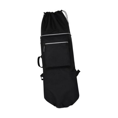 Skateboard Backpack Bag Water Resistant Shoulder Bag Folding with Handle Carrier Longboard Carry Case for Travel Women Men Beginners Black