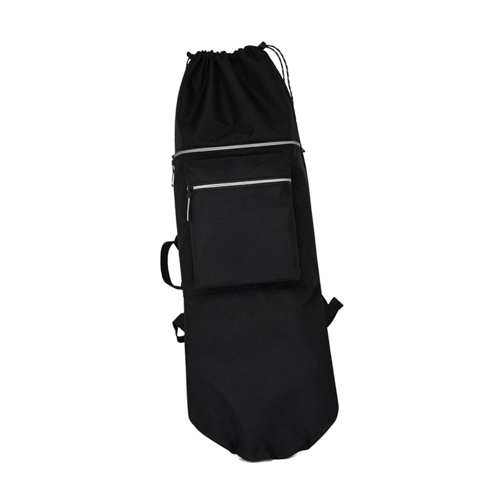 Skateboard Backpack Bag Water Resistant Shoulder Bag Folding with Handle Carrier Longboard Carry Case for Travel Women Men Beginners Black