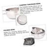GANAZONO 3pcs Stainless Steel Travel Cutlery Camping Accessory Bowl Storage Bag Collapsible Handle Bowl for Camping Kit view 2