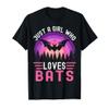 Vintage Bat Just a Girl Who Loves Bats Funny Bat Halloween T-Shirt view 1