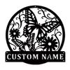 Butterfly Garden Signs Metal, Butterfly Signs to Personalize, Garden Metal Signs Outdoor Decor, Custom Name (Style-1) view 1