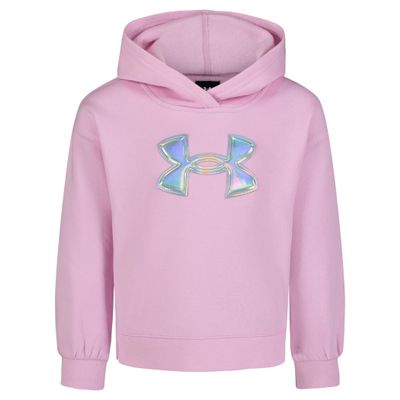 Under Armour UA RIVAL APPLIQUE HOODIE, Stellar Pink - Pearl Logo, 4