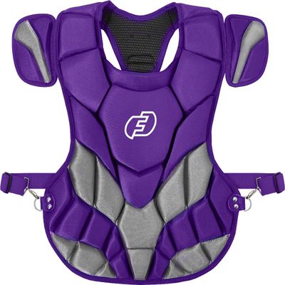 Force3 Pro Gear Catcher Chest Protector with Dupont Kevlar | SEI Certified to Meet NOCSAE Standard (Purple/Gray, Adult)