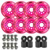 Labeda Whips Roller Hockey Wheels - Pink Soft Hilo Set 76mm/80mm - 8-Pack with Evo Spacers and Hybrid Ceramic Bearings view 1