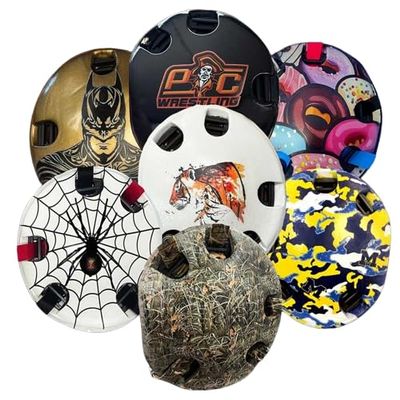 Custom Wrestling Headgear with Chin Cup  Durable Embedded Design, No Stickers or Wraps  Handcrafted in USA by Danmar Warrior Products