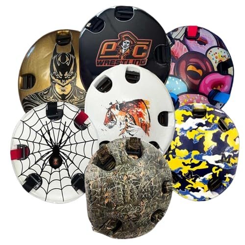 Custom Wrestling Headgear with Chin Cup Durable Embedded Design, No Stickers or Wraps Handcrafted in USA by Danmar Warrior Products