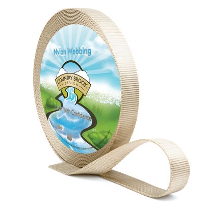 Country Brook Design - Nylon Webbing 5/8 Inch Straps for Bags, Furniture, Molle, Nylon Strap, Lashing, Purse Making Supplies (Almond, 10 Yards)