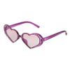 Betsey Johnson Women's Glam & Glitter Sunglasses Heart, Hot Pink, 56 mm view 1