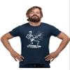 4X-Large Navy Blue Mens Rock & Roll Skeleton Shredding Playing Guitar Band T-Shirt view 1