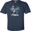 4X-Large Navy Blue Mens Rock & Roll Skeleton Shredding Playing Guitar Band T-Shirt view 2
