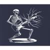 4X-Large Navy Blue Mens Rock & Roll Skeleton Shredding Playing Guitar Band T-Shirt view 4