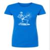 X-Large Royal Women Rock & Roll Skeleton Shredding Playing Guitar Band Deluxe Soft T-Shirt view 2