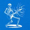 X-Large Royal Women Rock & Roll Skeleton Shredding Playing Guitar Band Deluxe Soft T-Shirt view 3