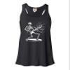 Small Black Women Flowy Rock & Roll Skeleton Shredding Playing Guitar Band Sleeveless Tank Top T-Shirt view 1